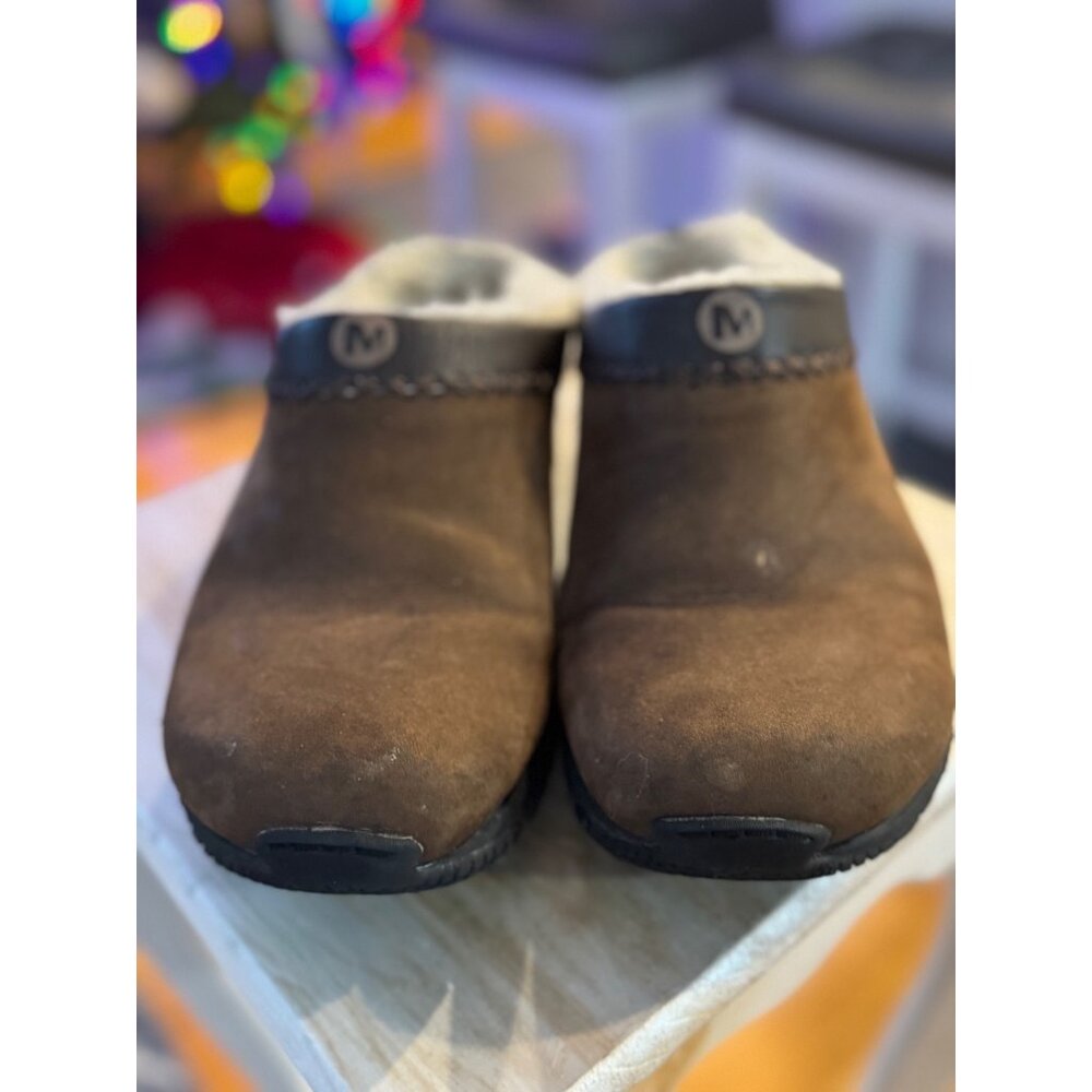 Women's Merrell Brown Shearling-Lined Clogs Size 8M  Outdoor sturdy